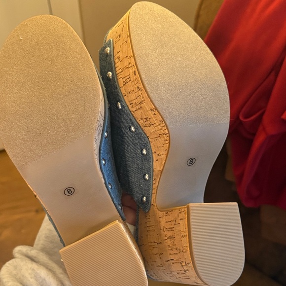 Corkys Denim Open-Toe Platform Heels - Picture 5 of 6